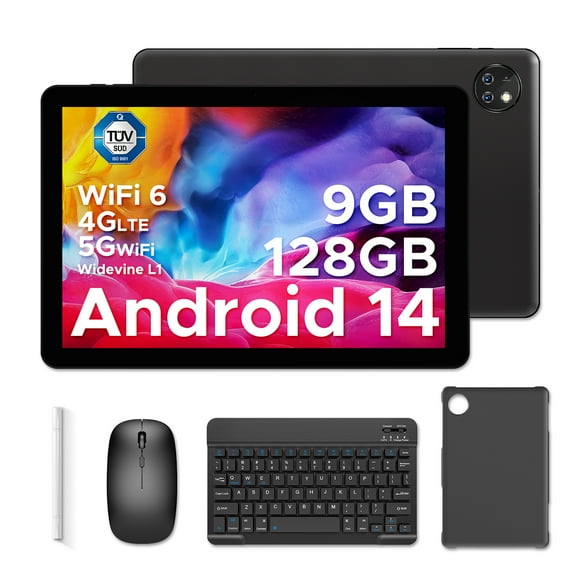 DOOGEE T10W Android Tablet, 4G LTE Tablet Octa-Core Android 14 Tablet, 8000mAh Battery, 128GB/1TB TF, 10 Inch Tablet, Dual Camera, 4G LTE Tablet, Face Unlock/OTG/GPS