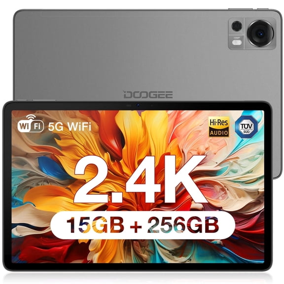 DOOGEE T20 Tablet 10.4 inch, 15GB (8+7GB) RAM+256GB ROM/1TB, 20001200 FHD+ 2K Display, Octa-Core, 8300mAh, Android 12 4G LTE Dual SIM Tablets, TV Certified, Widevine L1, 16MP+8MP, WiFi,Type C