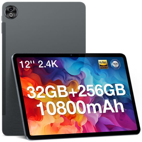 DOOGEE T20 Ultra 12 Inch Tablet, 12GB+256GB/2TB ROM Helio G99 Octa-Core Android 13 Tablet, 10800mAh Battery, 2.4K Android Tablet, Quad Speakers, 4G Dual Sim Tablets, 5G WiFi, GPS, Widevine L1- Grey