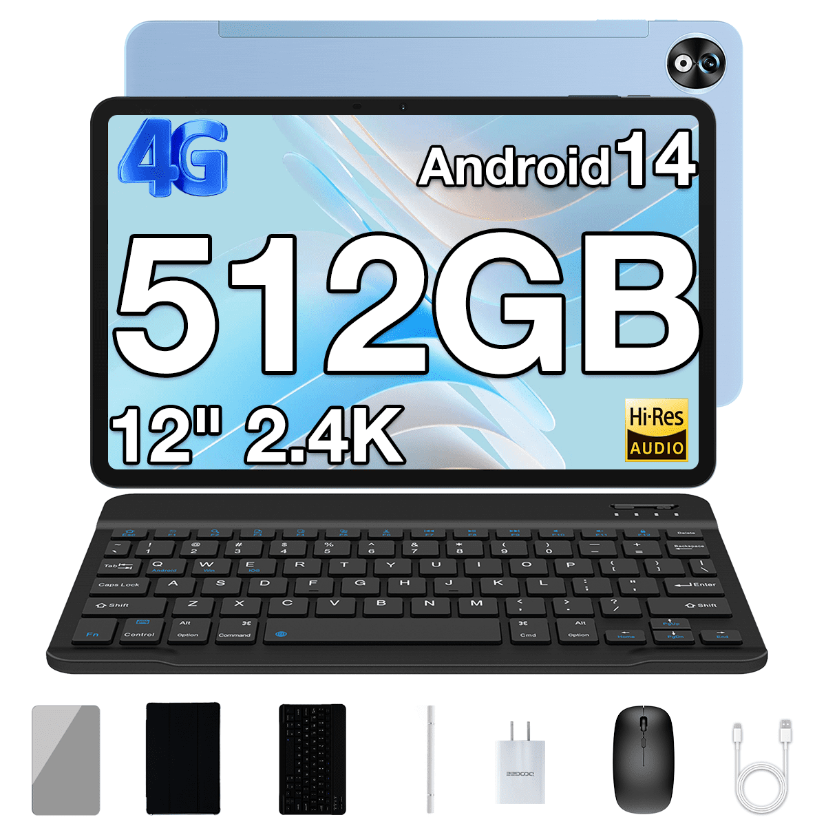 DOOGEE T40 PRO 12 Inch Android 14 Tablet, 2.4K Gaming Tablet