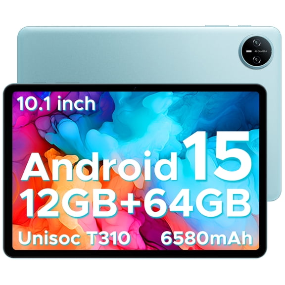 DOOGEE Tab A9 Android Tablet,10 inch Tablet,Octa-core Android 15 Tablets,6580mAh Battery,12GB+64GB,Unisoc T310 Quad Core Tablets,OTG,8MP+5MP,Face Unlock,Blue