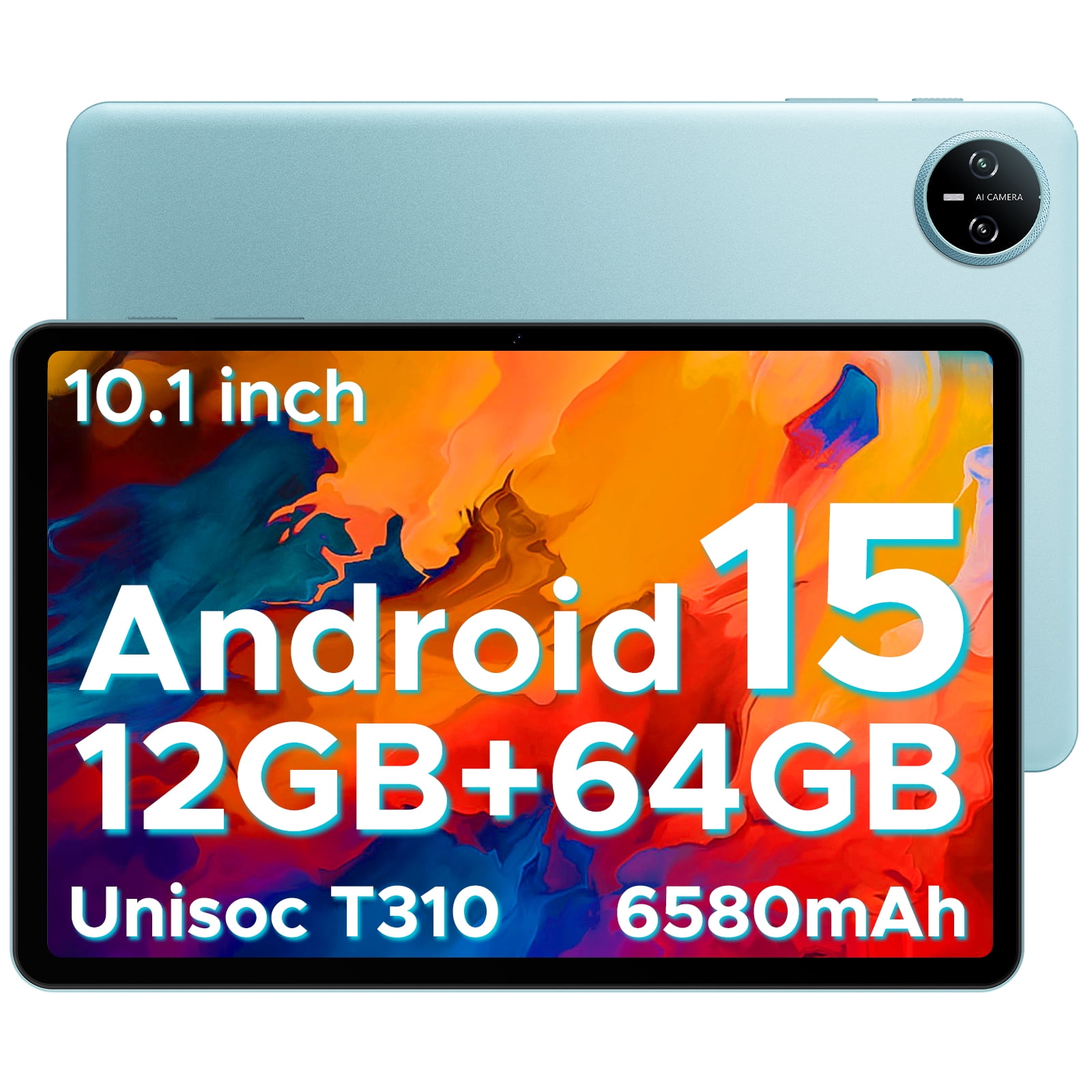 DOOGEE Tab A9 Android Tablet,10 inch Tablet,Octa-core Android 15 Tablets,6580mAh Battery,12GB+64GB,Unisoc T310 Quad Core Tablets,OTG,8MP+5MP,Face Unlock,Blue