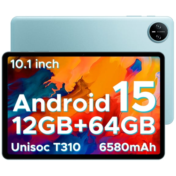 DOOGEE Tab A9 Android Tablet,10 inch Tablet,Octa-core Android 15 Tablets,6580mAh Battery,12GB+64GB,Unisoc T310 Quad Core Tablets,OTG,8MP+5MP,Face Unlock,Blue