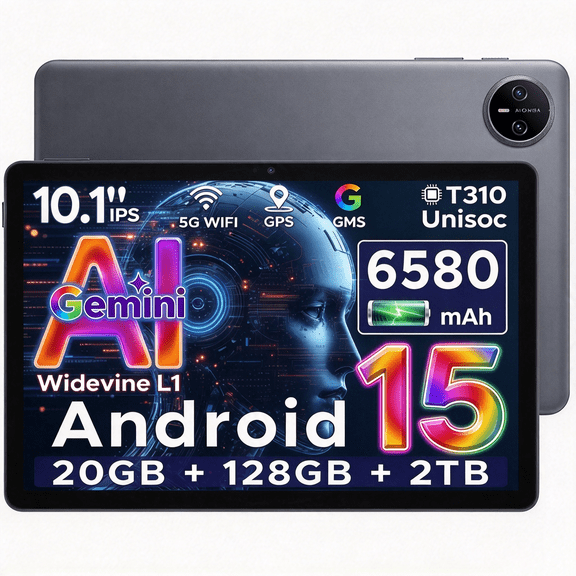 DOOGEE Tab A9 Pro 10.1 Inch Android 15 Tablet ,20GB RAM + 128GB ROM/TF 2TB, 6580mAh Battery,1280x800 IPS HD Touchscreen,5G WiFi, BT5.0, Quad Core