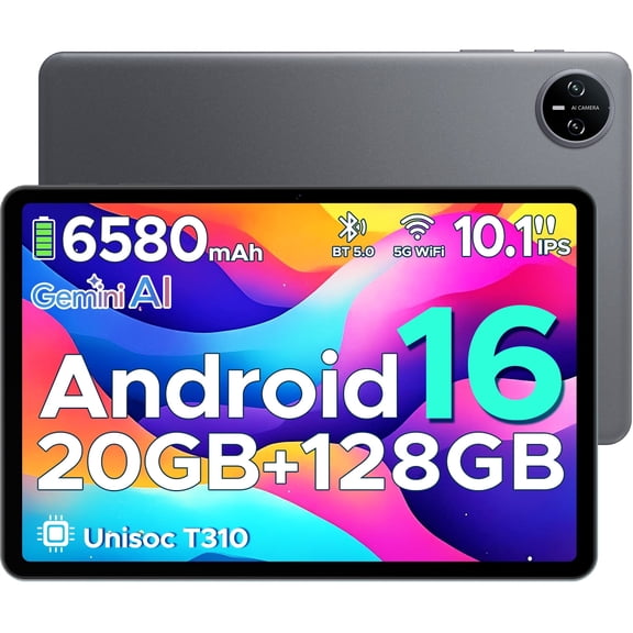 DOOGEE Tab A9 Pro 10 inch Tablet, Tablet 20GB+128GB/2TB Expand,Quad Core Gaming Tablets,6580mAh Battery,1280x800 IPS HD Touchscreen,5G WiFi,BT5.0,Dual Speakers,Dual Camera,Face Unlock Android 15