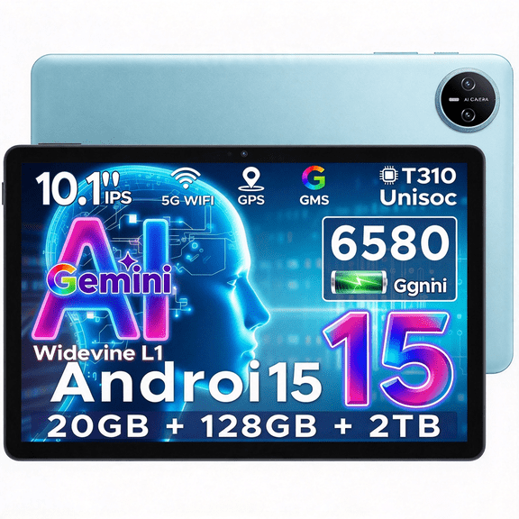 DOOGEE Tab A9 Pro 10.1 Inch Android 15 Tablet ,20GB RAM + 128GB ROM/TF 2TB, 6580mAh Battery,1280x800 IPS HD Touchscreen,5G WiFi, BT5.0, Quad Core