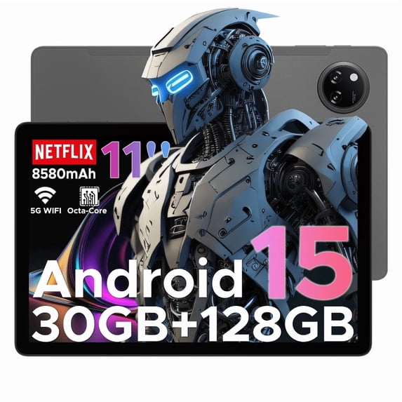 DOOGEE Tab A9 Pro+ 11 inch Tablet with 90Hz Display,30GB+128GB/2TB TF Octa-Core Gaming Tablets,8580mAh,Android 15 Tablet,1080P,Bluetooth 5.0+5G WiFi Tablets,13MP+6MP,Face ID/OTG Black