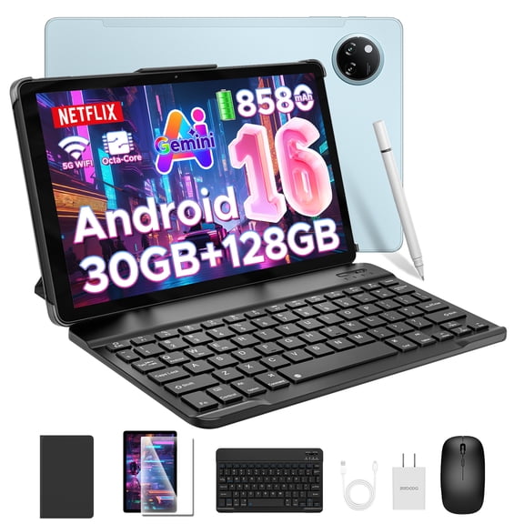 DOOGEE Android 16 Tablet 11 inch with Keyboard, Pen, Mouse & Case, Gemini AI, 30GB+128GB/2TB, 8580mAh, Octa-Core, Widevine L1