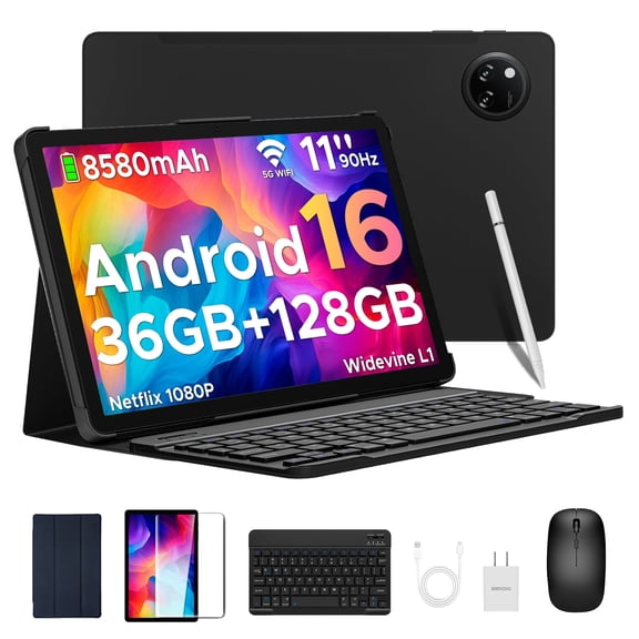 DOOGEE Tab A9 Pro+ 11 inch Tablet with Keyboard and Gemini AI, Android 16 Tablet Octa-Core with Pen, Mouse&Case, 30GB+128GB/2TB, 8580mAh, Widevine L1