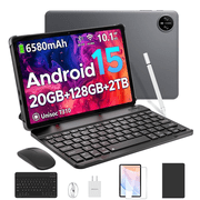 DOOGEE Tab A9 Pro Android Tablet with Keyboard, 10 Inch Tablet, 20GB RAM+128GB Storage, 2TB Expandable, 6580mAh Battery, Case & Stylus Included