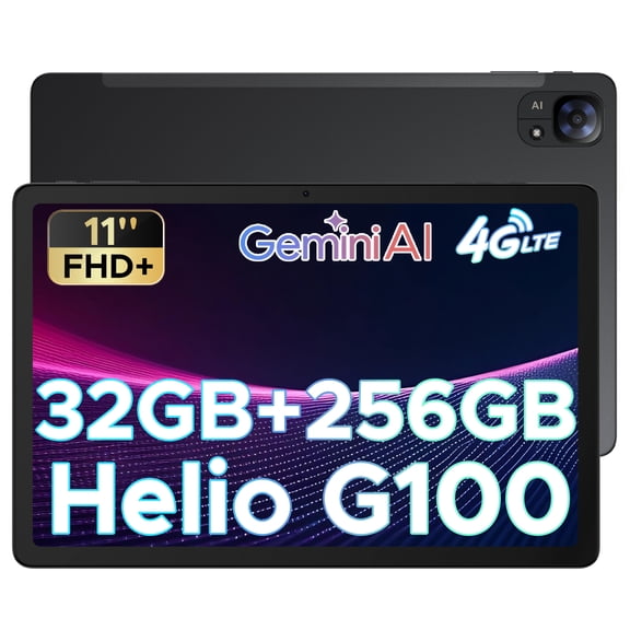 DOOGEE Tab E3 11 Inch Android 15 Tablet with Gemini AI, 32GB RAM+256GB Storage, 4G LTE with SIM Card, 8800mAh Battery, Helio G100 Octa-Core, 90Hz FHD Display