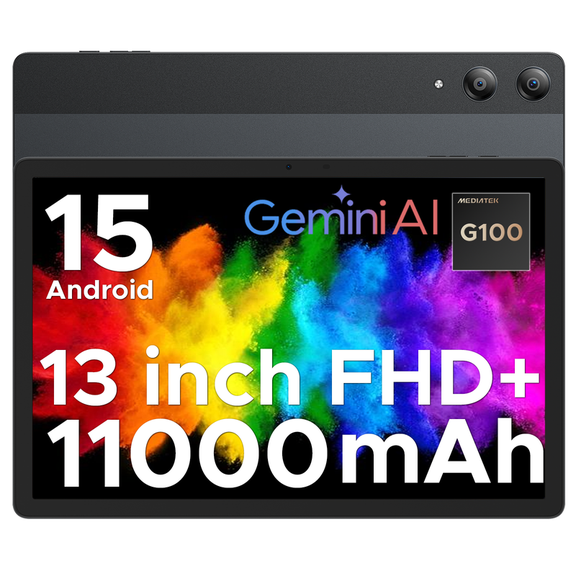 DOOGEE Tab E3 Pro 13 inch Android Tablet,11000mAh Large Battery,Helio G100 Octa Core Android 15 Tablet,32GB+256GB with Gemini AI,90Hz Display Gaming Tablets,13MP+8MP,7.9mm Ultra-Thin Body,Face Unlock