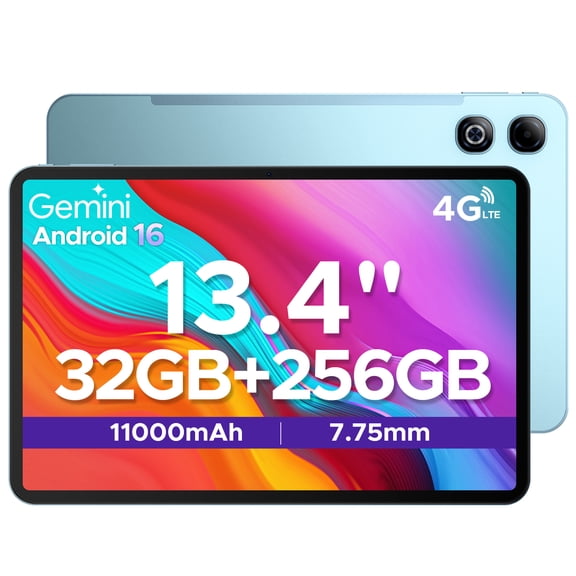 DOOGEE Tab G6 MAX 13.4 Inch Android 16 Tablet with Gemini AI, 32GB RAM+256GB/2TB TF, 90Hz Display, 11000mAh Battery, Octa-Core, Blue