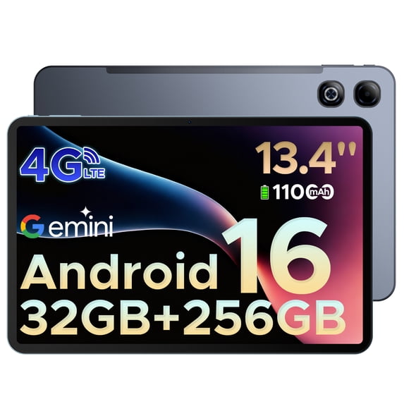 DOOGEE Tab G6 MAX Android 16 Tablet, 13.4 inch Tablet 90Hz 7.7 mm Ultra-Thin Gaming Tablets with Gemini AI, 32GB+256GB/2TB TF, 11000mAh+18W, UNISOC T7280 Octa-Core, 13MP+8MP, Dual Speakers/Face ID