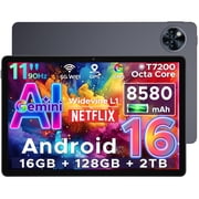 DOOGEE Android 16 Tablet with Gemini AI,11 Inch FHD,8580mAh Battery,16GB RAM+128GB ROM/2TB TF,Octa-Core Processor,2.4G+5G Wifi/Widevine L1/Face ID/Otg