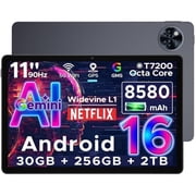 DOOGEE U11 Pro Android 16 Tablet,30GB+256GB/2TB TF Octa-Core,8580mAh 11 inch Tablet,1080P,Bluetooth 5.0+5G Wifi,Widevine L1,13MP+5MP,Face ID/Otg