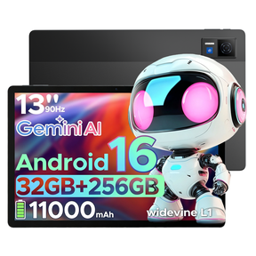 DOOGEE U13 Android 16 Tablet, 13 Inch Tablet with Gemini AI, 32GB RAM+256GB ROM/TF 2TB, 11000mAh Battery, 90Hz Display, Octa-Core, Widevine L1