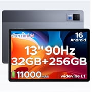DOOGEE U13 Android 16 Tablet, 13 Inch Tablet with Gemini AI, 32GB RAM+256GB Storage, 11000mAh Battery, 90Hz Display, Octa-Core, Widevine L1