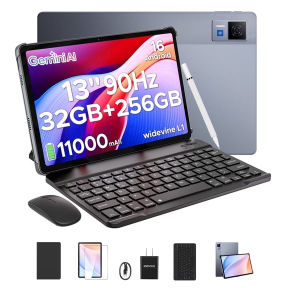 DOOGEE U13 Android 16 Gemini Al Tablet with Keyboard,13 inch Tablet ,32GB+256GB,11000mAh/18W,Octa Core,13MP+5MP,WiFi 5,Quad Speakers/Face ID