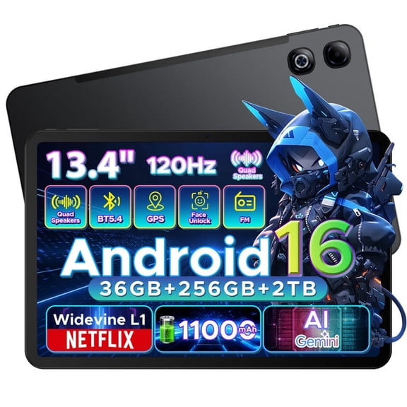 DOOGEE U13 PRO Android 16 Tablet,36GB+256GB/TF2TB,11000mAh/18W 13 Inch Tablet,120Hz Display,7.7mm ultra-thin,13MP+8MP Camera/Bt5.4/WiFi 5/GPS/Face Id