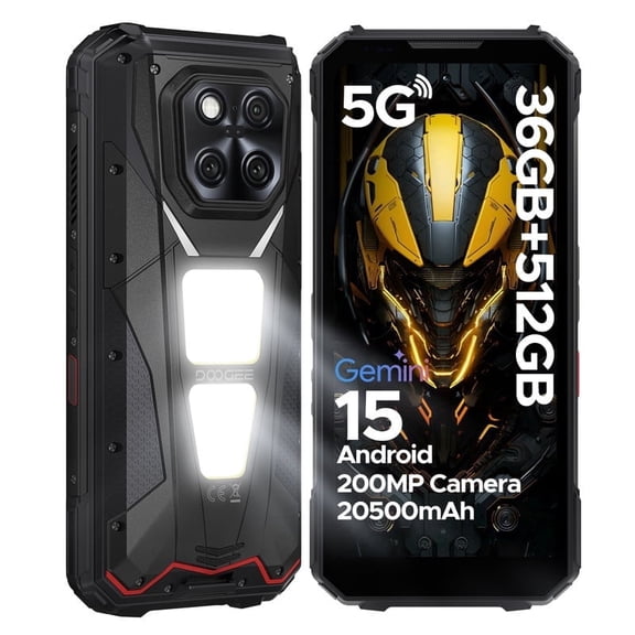 DOOGEE V Max LR 5G Rugged Smartphone with 40M Laser Ranging,36GB+512GB,200MP+32MP Camera,20500mAh/45W,MTK 7300 Rugged Phone,6.78" FHD+120Hz,1200LM Dual Camping Lights,Waterproof