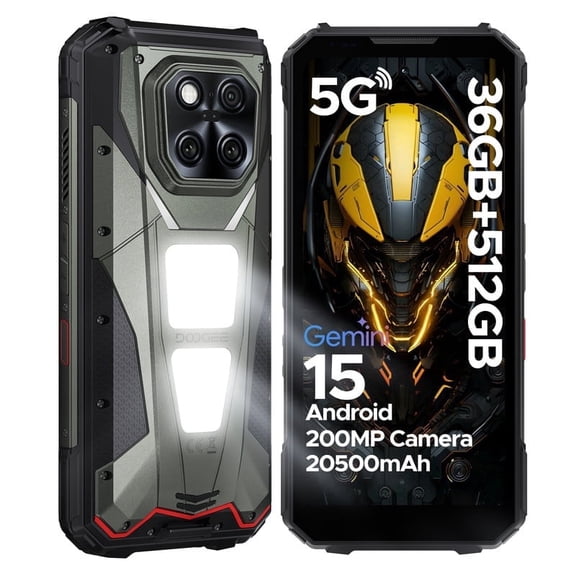DOOGEE V Max LR 5G Rugged Smartphone with 40M Laser Ranging,36GB+512GB,200MP+32MP Camera,20500mAh/45W,MTK 7300 Rugged Phone,6.78" FHD+120Hz,1200LM Dual Camping Lights,Waterproof
