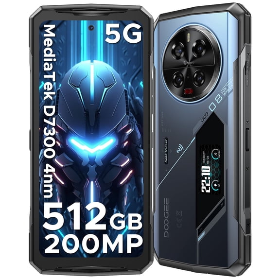 DOOGEE V40 PRO Rugged Smartphone 5G, 4nm Dimensity 7300, 36GB+512GB Mobile Phones,200MP+20MP Night Version, 6.78''FHD+120HZ & 1.47" Back Display Android Rugged Phone,3 Card Slots/5G Dual SIM/WiFi 6