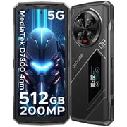 DOOGEE V40 PRO Rugged Smartphone 5G, 4nm Dimensity 7300, 36GB+512GB Mobile Phones,200MP+20MP Night Version, 6.78FHD+120HZ & 1.47" Back Display Android Rugged Phone,3 Card Slots/5G Dual SIM/WiFi 6