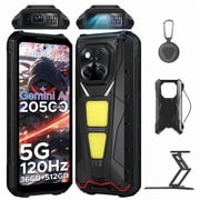 Doogee VMAXPLAY 5G Rugged Phone with Projector,1200LM Dual Camping Lights,36GB RAM+512GB ROM,200MP+32MP,20500mAh/45W,6.78"FHD+120Hz,NFC/Widevine L1