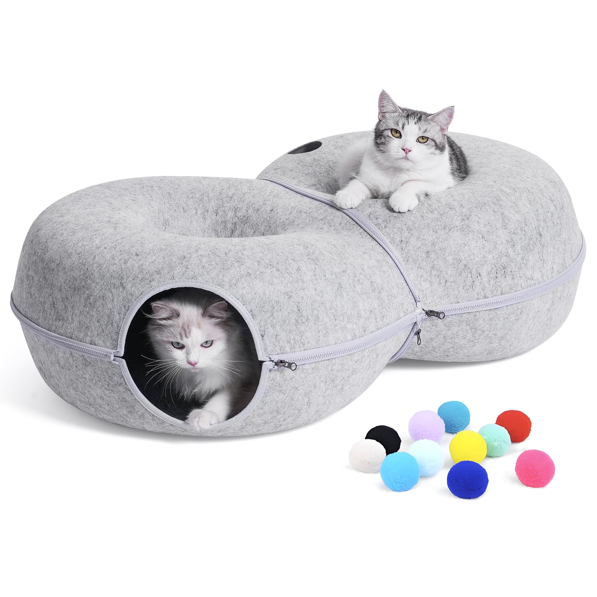 DOOKRON 8-Shaped Large Cat Tunnel Bed,  Peekaboo Cat  Cave