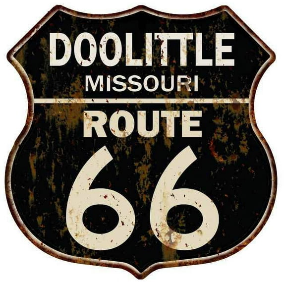 DOOLITTLE, MISSOURI Route 66 Shield Metal Sign Man Cave Garage 211110014095