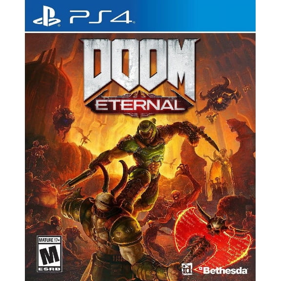 Restored DOOM Eternal, by Bethesda Softworks, PlayStation 4, Shooter,Adventure,Multiplayer, First-Person Shooter, Physical, Parental Controls