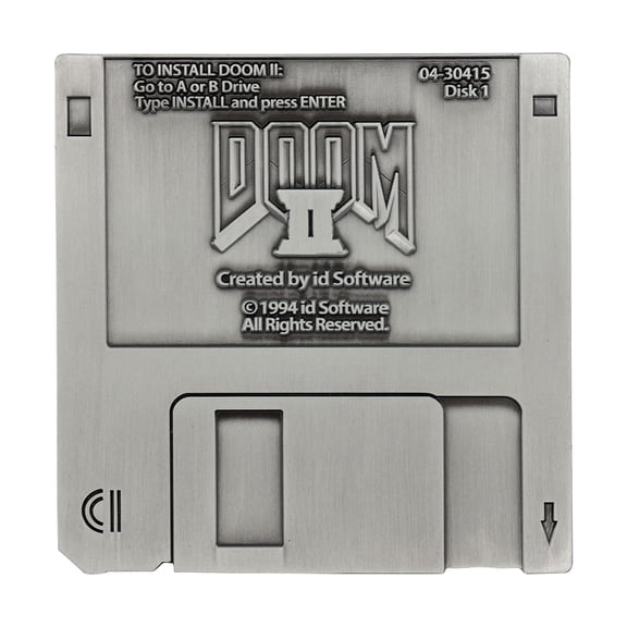 Doom 2 Game Floppy Disk Embossed Metal Replica | 3.5 Inches
