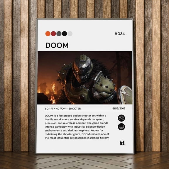 DOOM Themed Poster Sci-Fi Shooter Gaming Wall Art Action FPS Game Print poster Wall Art Decor 8x12 UNFRAMED