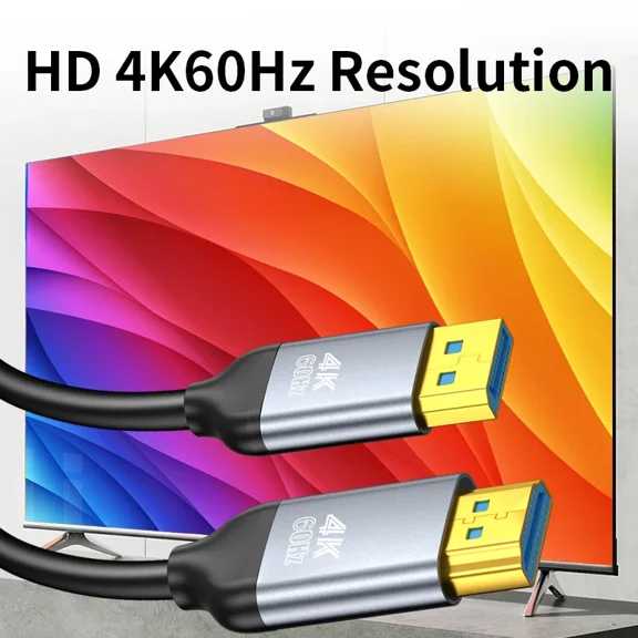 DOOMJIEY DP to HDTV 4K 60Hz Converter Displayport to HDTV Adapter for Graphics Card PC to HD TV Monitor Projector Cable