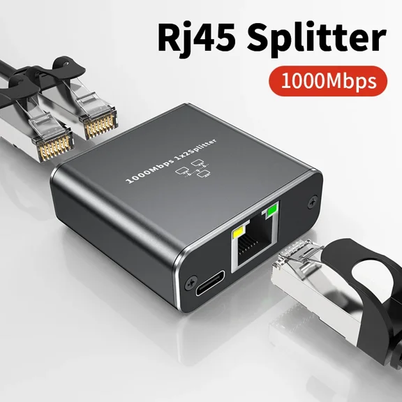 DOONJIEY 1000Mbps Rj45 Ethernet Splitter 1 to 2 3 4 Out Network Switch All Gigabit Ports Internet Adapter with USB Power Cable