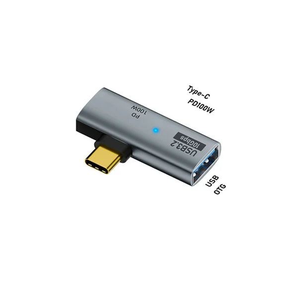 DOONJIEY 10Gbps Data 100W PD Charge USB 3.1 Gen 2 Phone Laptop Aluminum OTG Hub Adapter 1 in 2 out Converter for 15 Pro/Max Macbook