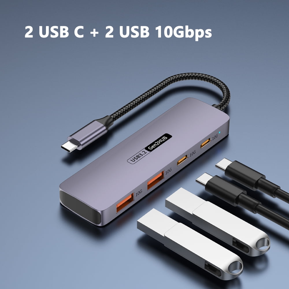 DOONJIEY 10Gbps USB3.2 Gen2 HUB USB C Splitter Hub 10Gb for PC Laptop MacBook Air/Pro iPhone 15/15 Plus/15 Pro Max Samsung S24 S23 Ultra