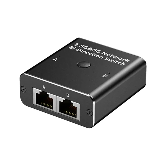 DOONJIEY 2.5G Network Switch 2 Port Ethernet Rj45 Hub Adapter 1 Computer Share 2 Network for IP