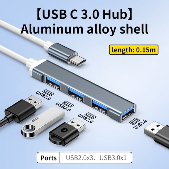 DOONJIEY 4 Port USB 3.0 Hub USB Type C Hub Splitter 5Gbps For PC Computer Accessories Multiport Hub USB 3.0 2.0 Ports
