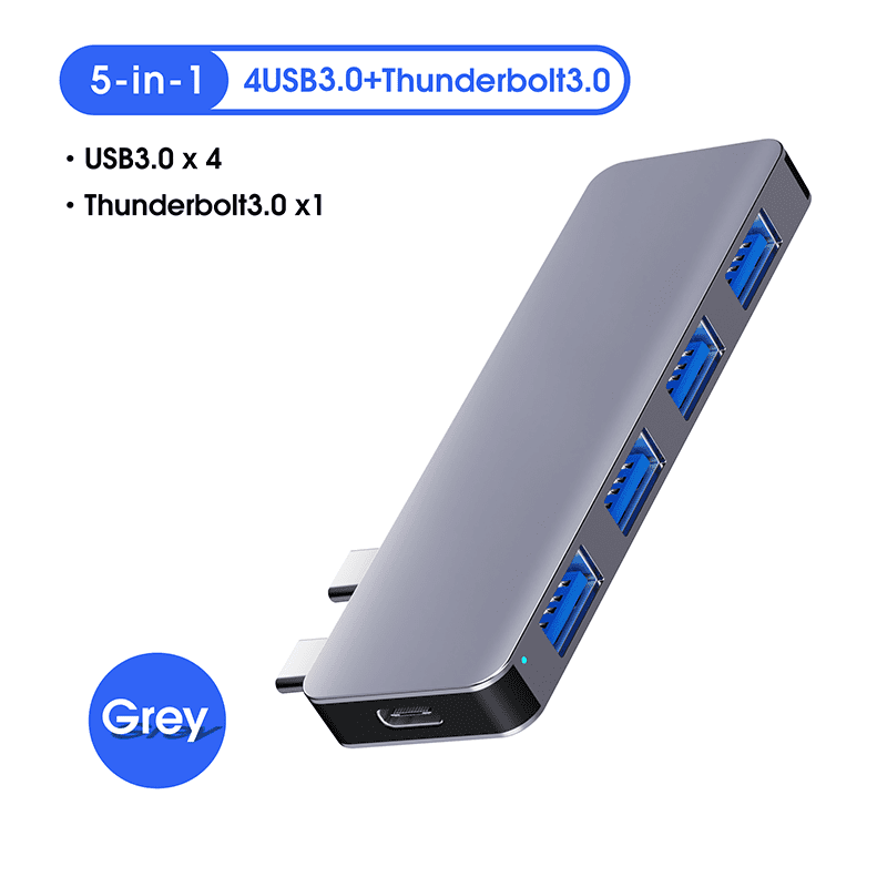 DOONJIEY 5 In 1 USB Hub Station Compatible Type C USB Hub TF sd card reader USB C Splitter