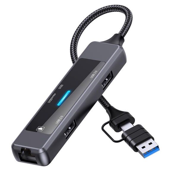 DOONJIEY 5-in-1 100M network converter HUB Support SD TF card reading and writing USB 3.0 Type-C USB interface universal Card Read