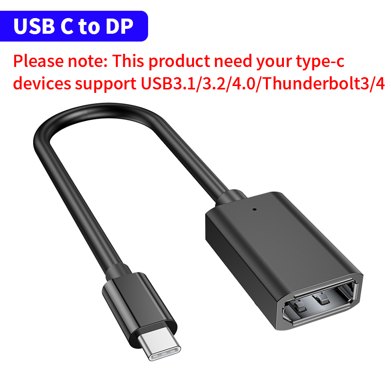 DOONJIEY 8K USB C to DP Adapter Thunderbolt 4 Type C to Displayport 1.4 Converter 4K Extension Cable for MacBook Pro Samsung