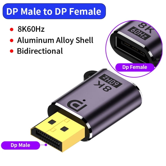 DOONJIEY Mini Dp to Displayport 1.4 Adapter 8K 60Hz  DP to Mini DP Male to Female Extender for Macbook Pro