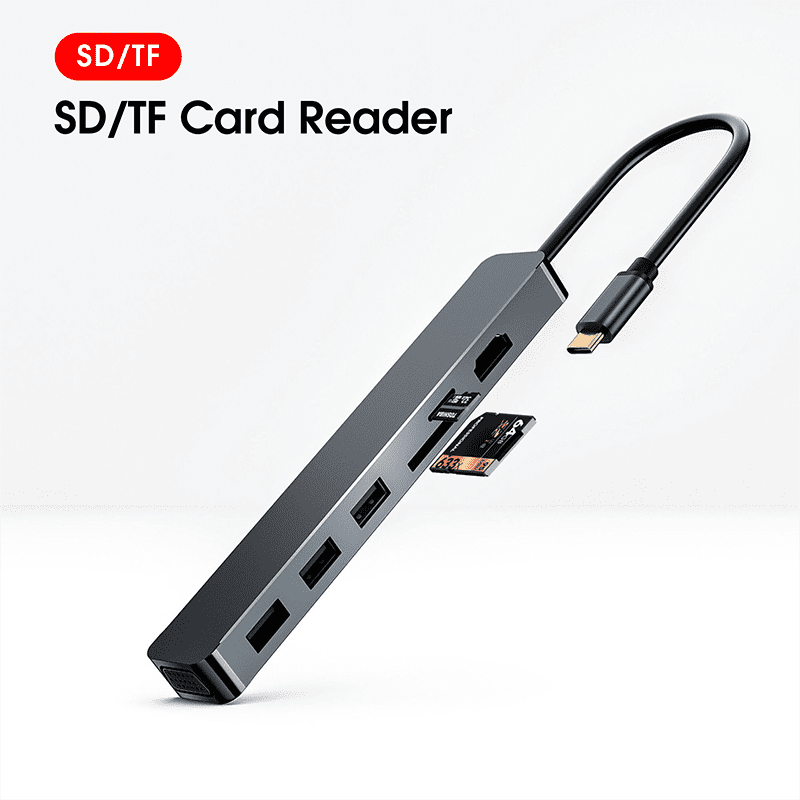 DOONJIEY  Multi USB Adapt Hub Type C To 4K HDTV SD TF Card reader VGA USB 7 Port 7 In 1 USB C Hub For Laptop