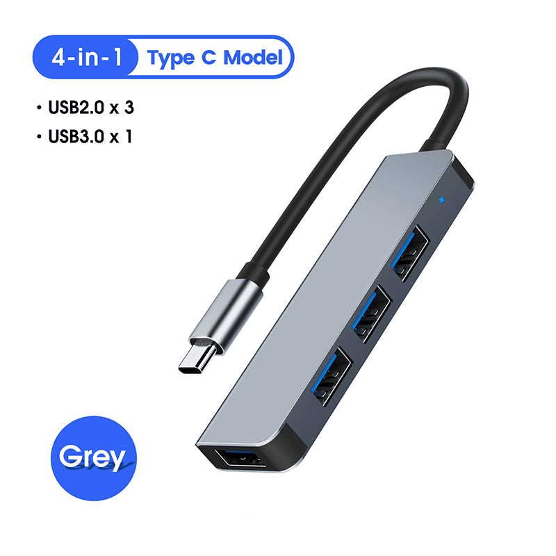DOONJIEY  Multiport Adapter 4 in 1 USB 3.0 Type C Hub with PD Charging Port USB C Docking Station USB Data Hub Splitter
