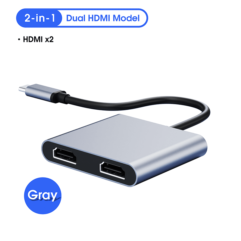 DOONJIEY  USB C MST HUB 4 In 1 with USB-C to 2 HDTV USB3.0 87W Power Delivery For Notebook Phone Laptop USB Port Hub