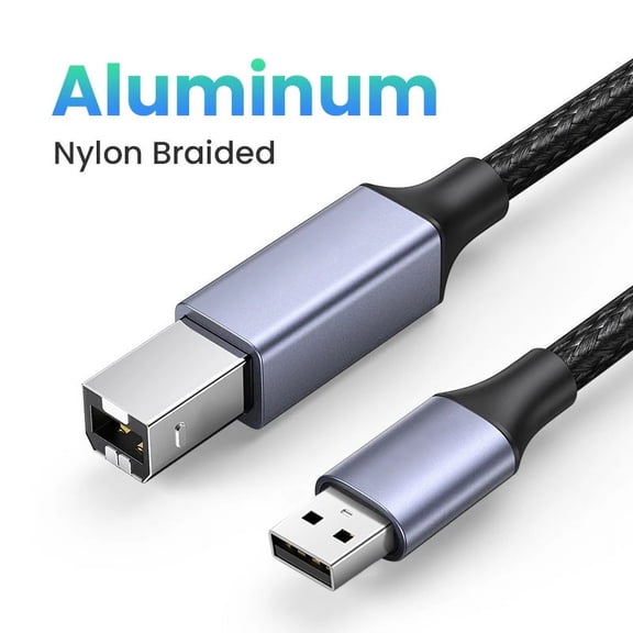 DOONJIEY USB C to USB B 2.0 Cable for Epson MacBook Pro HP Canon Brother Samsung Printer Fax Machine Braided Type-C Printer Scanner Cord