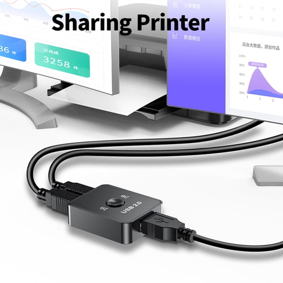 DOONJIEY USB Printer Sharer Switch 2 In 1 Out 2 Computers Share 1 Printer Udisk Mouse Keyboard Hard Disk