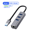 thumbnail image 1 of DOONJIEY  USB3.0 Type C to LAN RJ45 Adapter 4 Port USB 2.0 Hub 100Mbps USB C Hub Ethernet for Laptop PC Tablet, 1 of 14